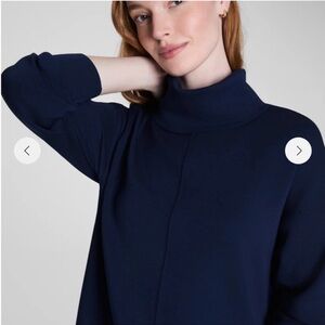 Spanx AirEssentials Turtleneck Tunic Timeless Navy Medium Women Top